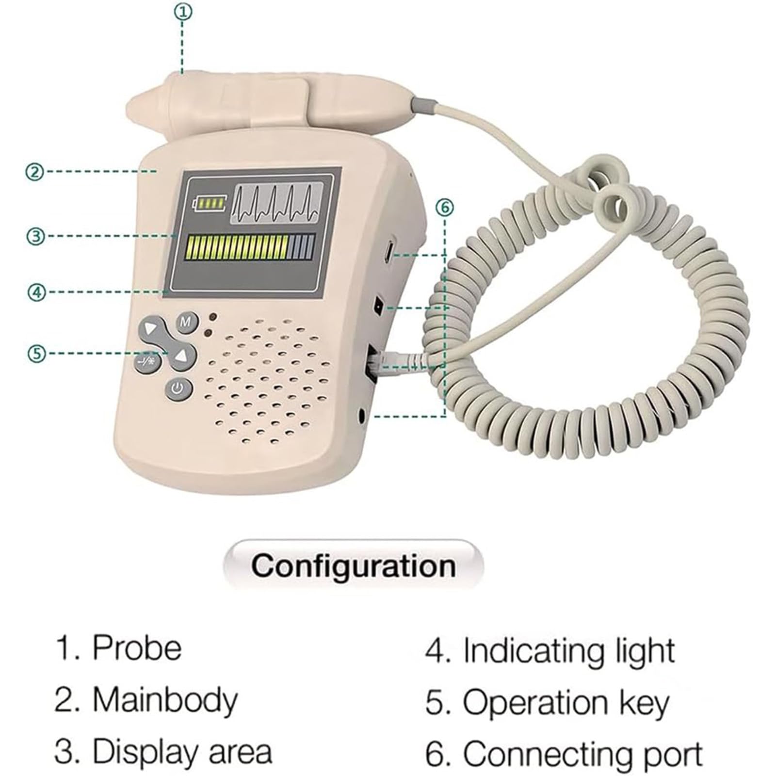 Sistema Doppler Veterinario para Medir La Presión Arterial, Sonda De 8 MHz, Detector Portátil De Flujo Sanguíneo, Tensiómetro Digital para Animales, para Gatos, Perros Y Clínicas Veterinarias