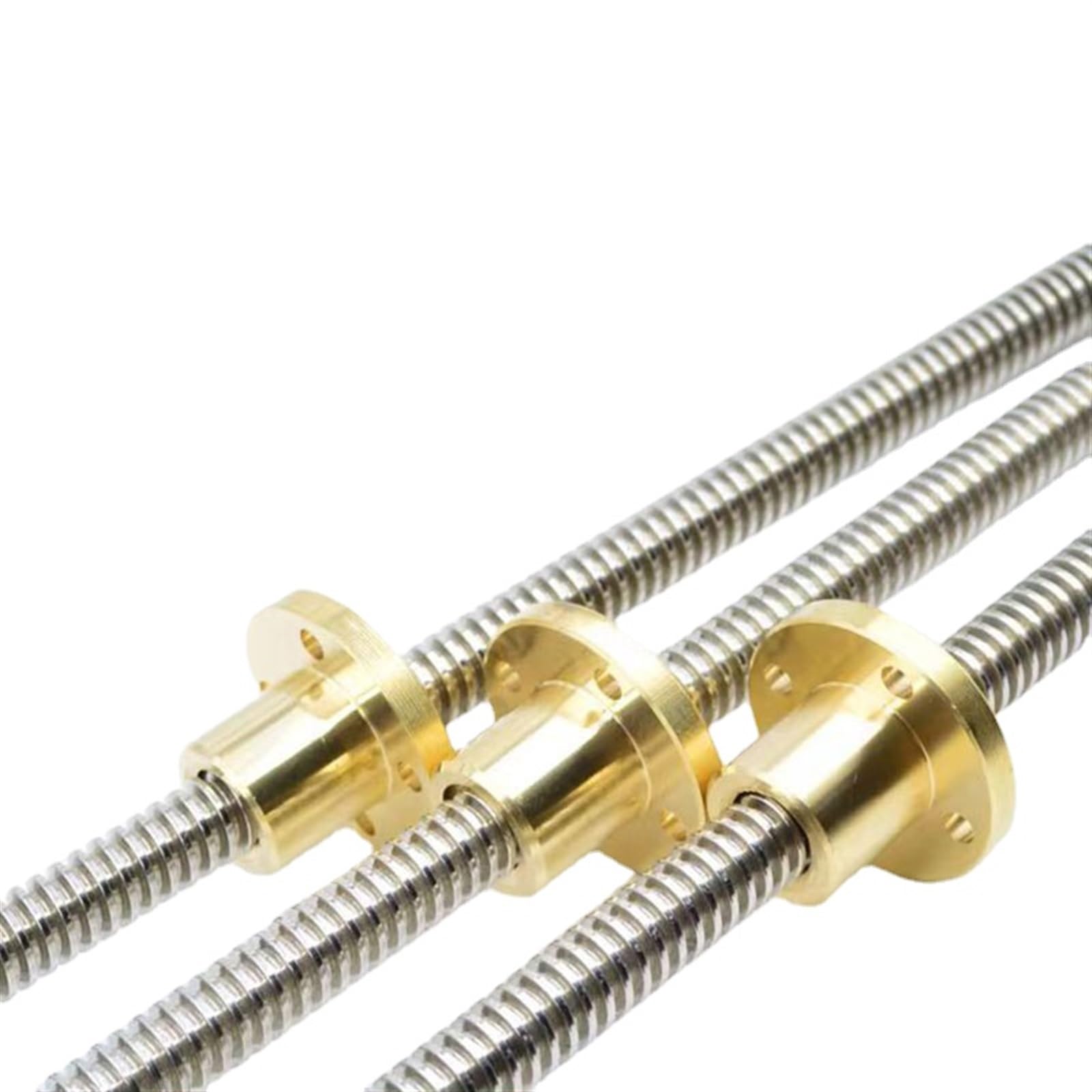 Varilla roscada con tuerca de latón， Varilla total Paso de tornillo Tr14x3 Tr14x6 Varilla de tornillo de acero inoxidable 3 mm 6 mm Plomo T14 Plomo 14 mm de diámetro Varilla trapezoidal Tuerca del eje