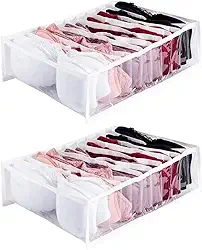 Kit Organizador de Gavetas para Roupas Íntimas e Camisetas, 40x30x10 cm Branca (2)