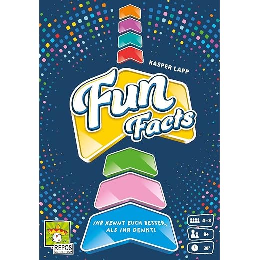 Repos Production, Fun Facts, Party Game, Card Game, 4-8 Players, From 8+ Years, 30 Minutes, German
