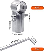 Vista 2 de 6 Sets of T Clamps,Stainless Steel, Silver, Pipe Clamps, 1" OD, 25MM