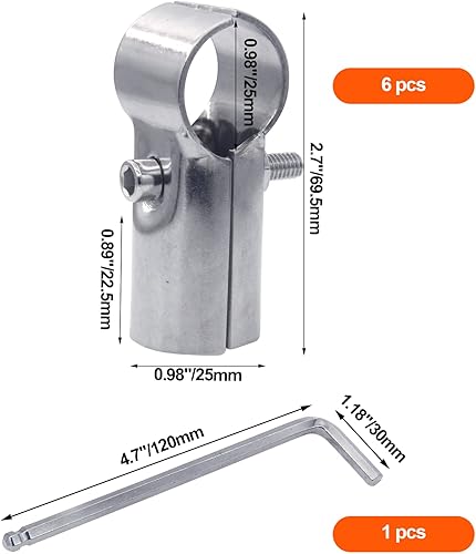 Miniatura 2 de 6 Sets of Panel T Clamps,Fine Pipe Connector Pipe Clamps,End Clamps,for "T" Clamps Into Pipe Fence Reinforcement (Applicable OD 1" or 25MM or
