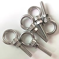 Vista 5 de HYXXYY Perno de ojo de hombro M6, paquete de 5 pernos de ojo de acero inoxidable de 14 de pulgada, accesorios de tornillo de alta resistencia