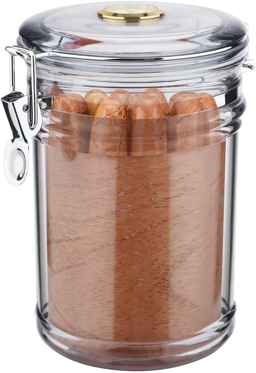Scotte Acrylic Humidor Jar with HumidifierCigar Case HumidorRectangle humidifier Included and