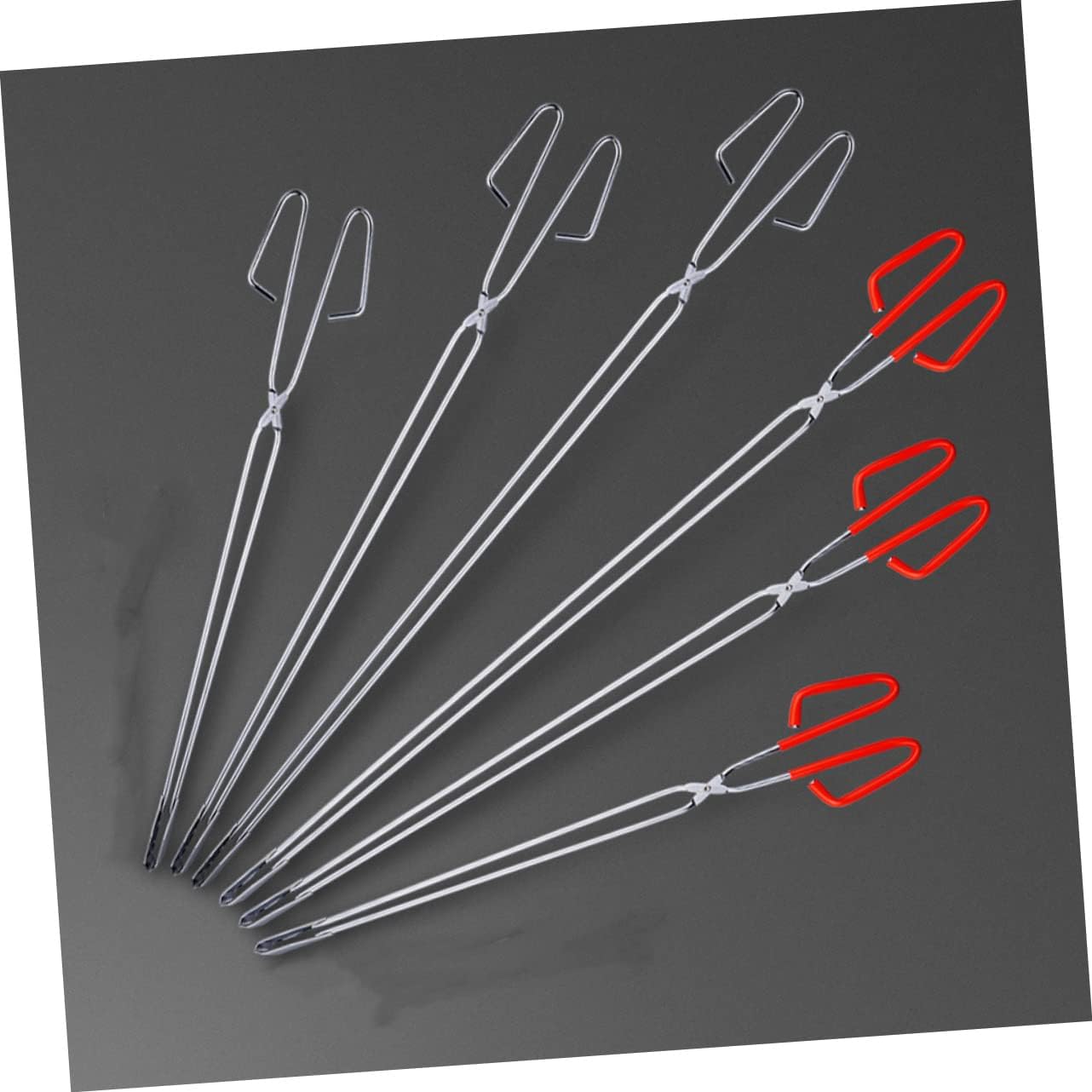 2pcs Garbage Pliers Comfortable Handle Stainless Steel Trash Clamp for Pickup Easy to Use Reaching Tool