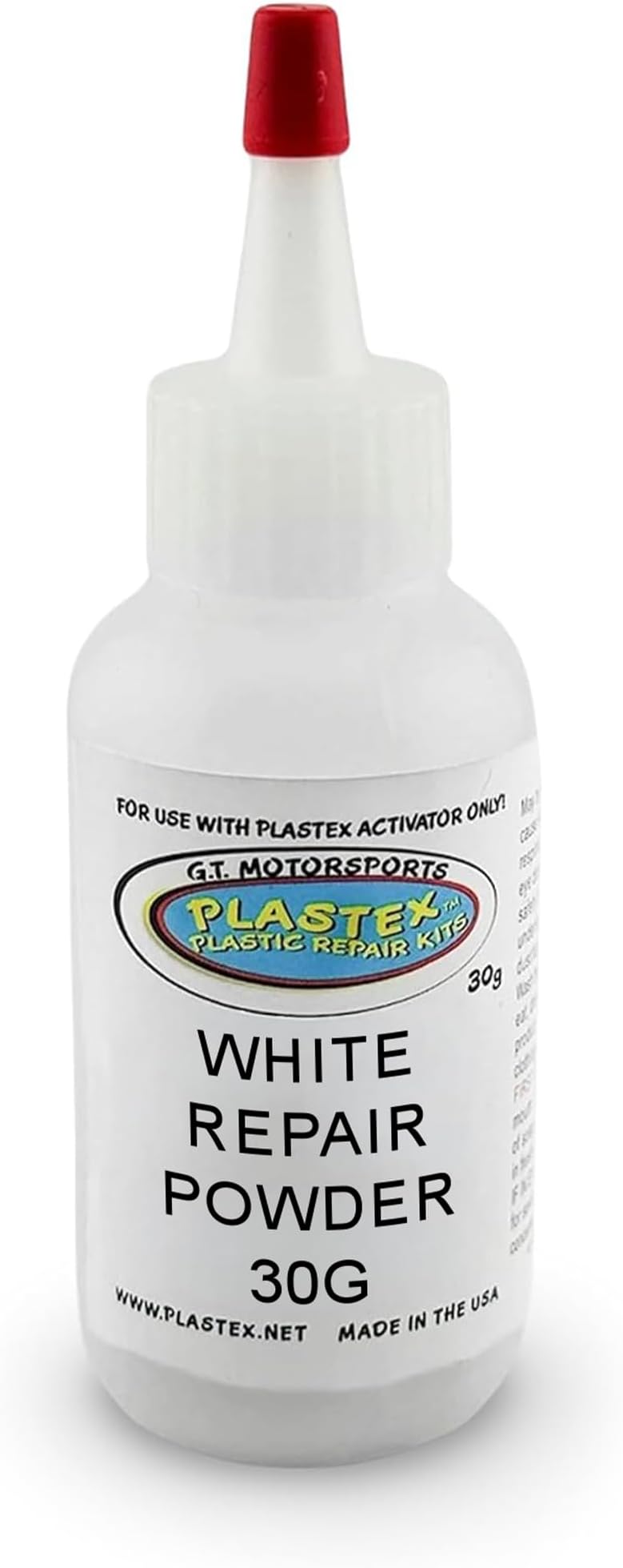 Plastex Plastic Repair Kits - Powder Refill 30g. Easily Glue, Repair, Remake Broken Plastic, Fiberglass, Wood & More! (White)