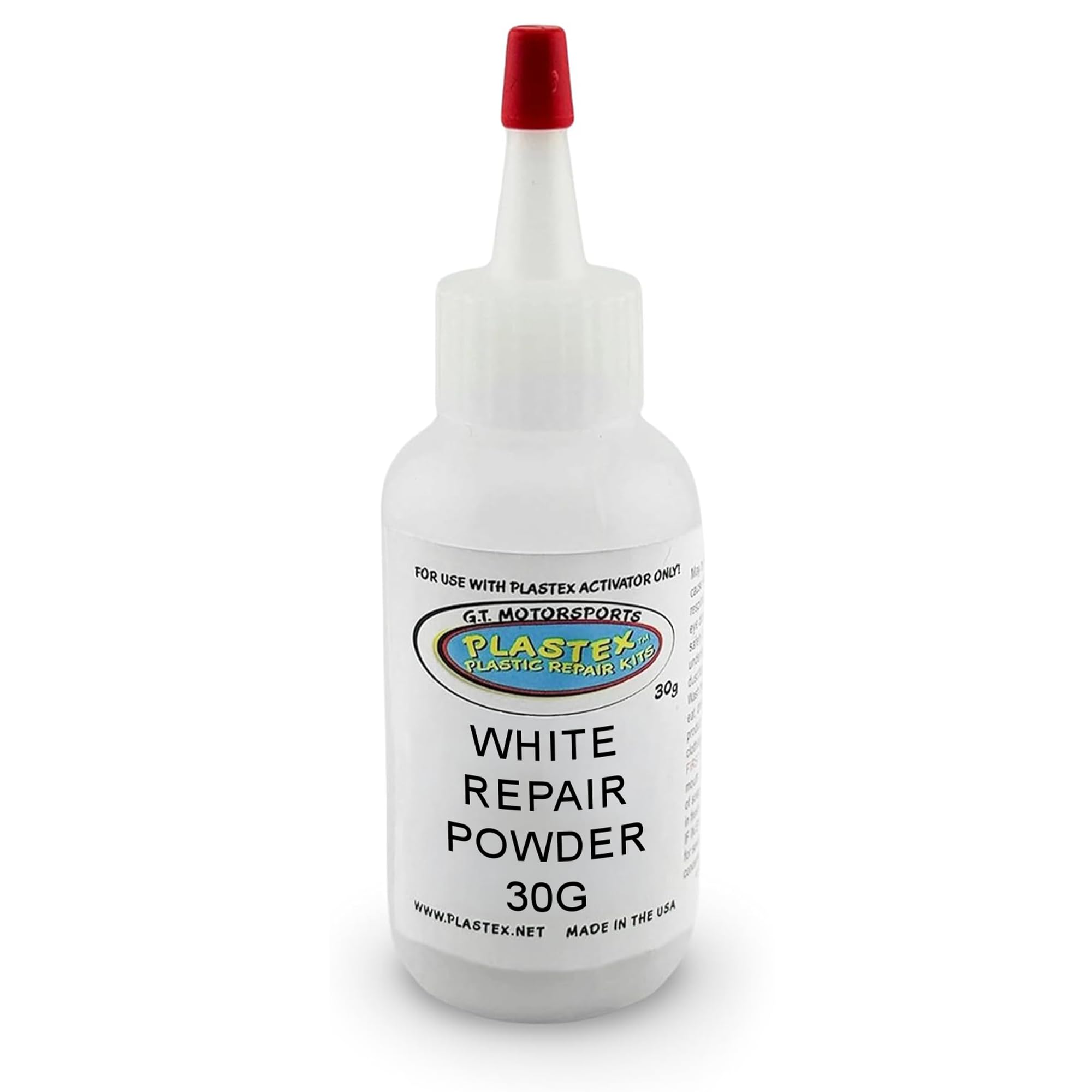 Plastex Plastic Repair Kits - Powder Refill 30g. Easily Glue, Repair, Remake Broken Plastic, Fiberglass, Wood & More! (White)