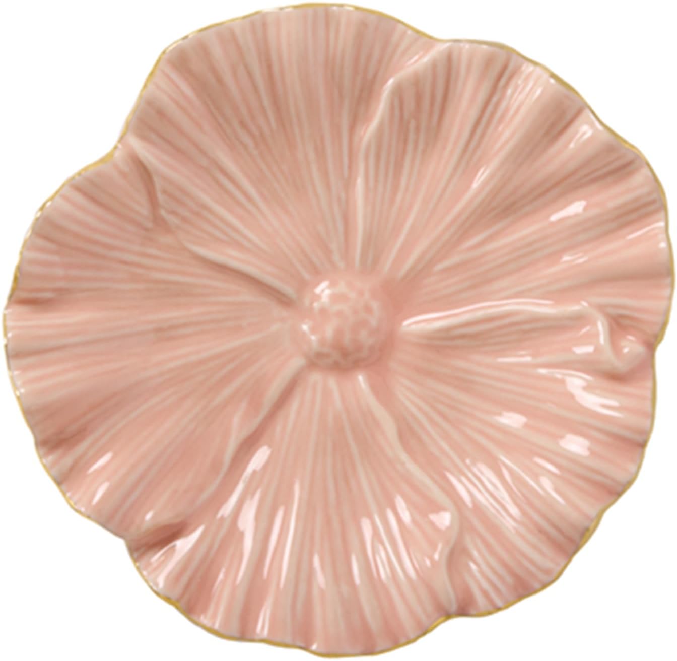 Flower Ring Dish, Ceramic Ring Holder Jewelry Tray Trinket Dish, Fairy Organizer Plate Vanity Decorations, Gifts for Friends Sisters Daughter Mother (Pink) image 3