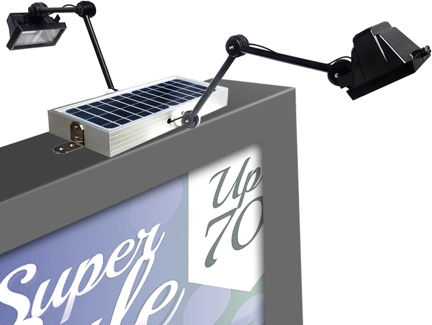 Solar Powered Billboard Light, Solar Sign Lights Outdoor, 120 LED IP65 Waterproof 12000mAh, Outdoor Lighting for Signs