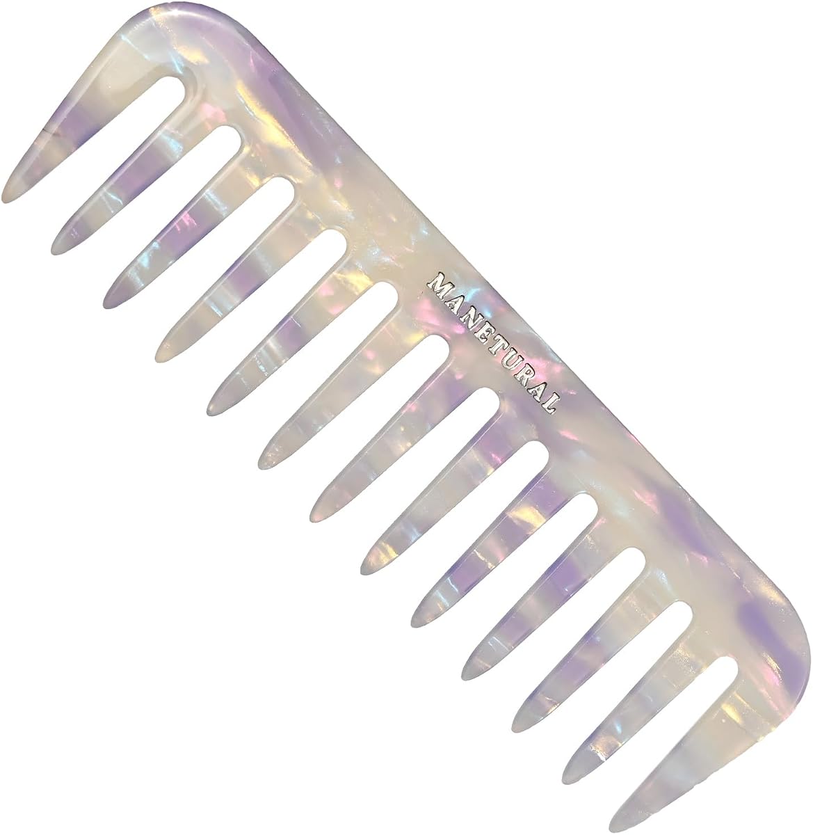Peine elegante de dientes anchos S1: diseño liviano, apto para viajes y elegante para cabello sin enredos (blanco morado)