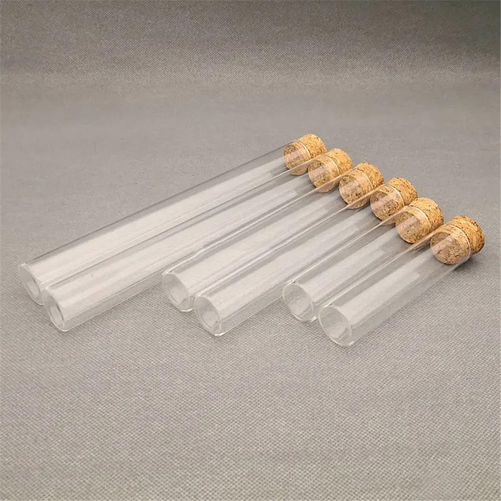 Laborausstattung und -bedarf Außendurchmesser 25 mm, Reagenzglas aus Glas mit flachem Boden und Korken, Reaktionsgefäß verdicktem for Labor