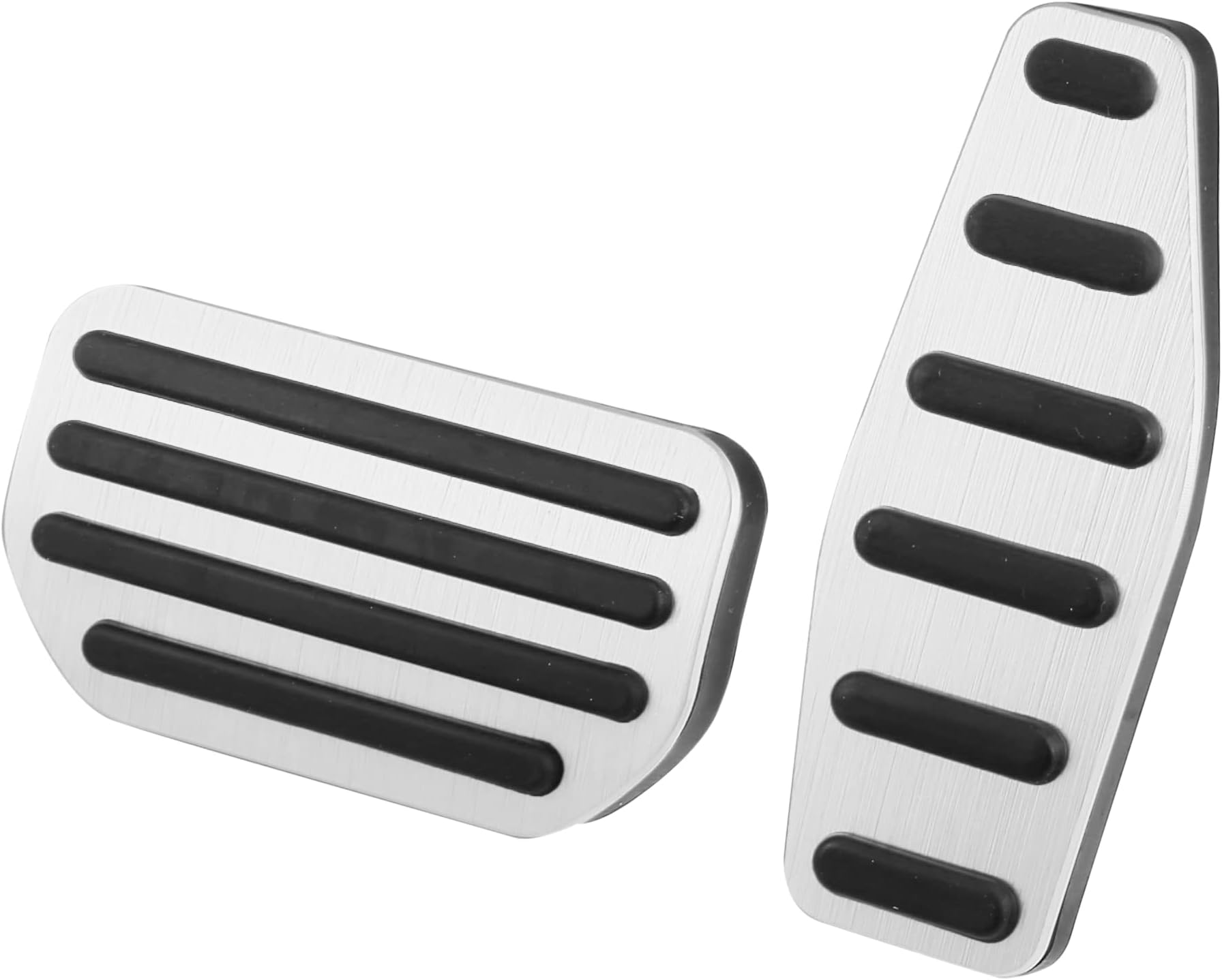 X AUTOHAUX 1 Set Automatic Transmission Brake Pedal Pad Gas Accelerator Pedal Cover for Suzuki Jimny JB64W Sierra JB74W Silver Tone