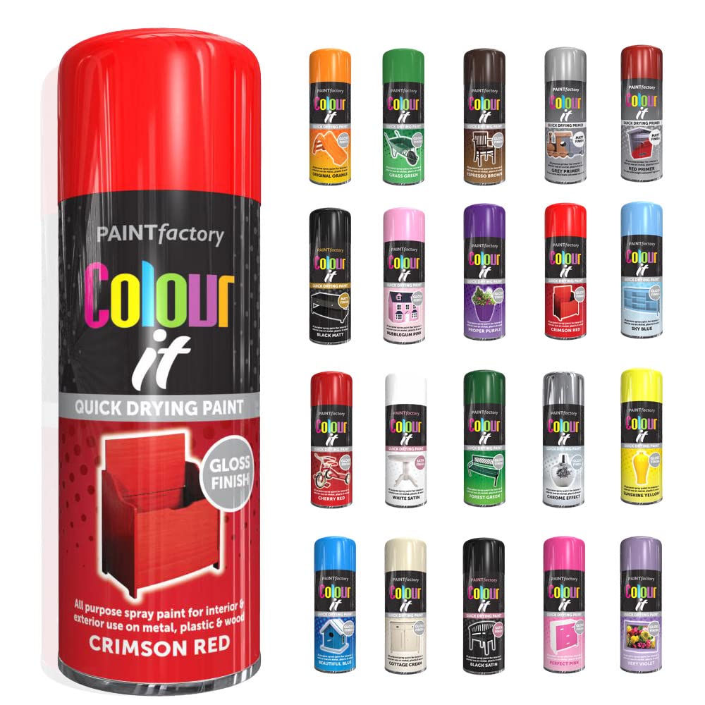 SCHNAZZ 1 x All Purpose Crimson Red Aerosol Spray Paint 400ml Fast Dry, Quick Drying Spray and Excellent Coverage for Wood, Metal, Plastic, Glass and More
