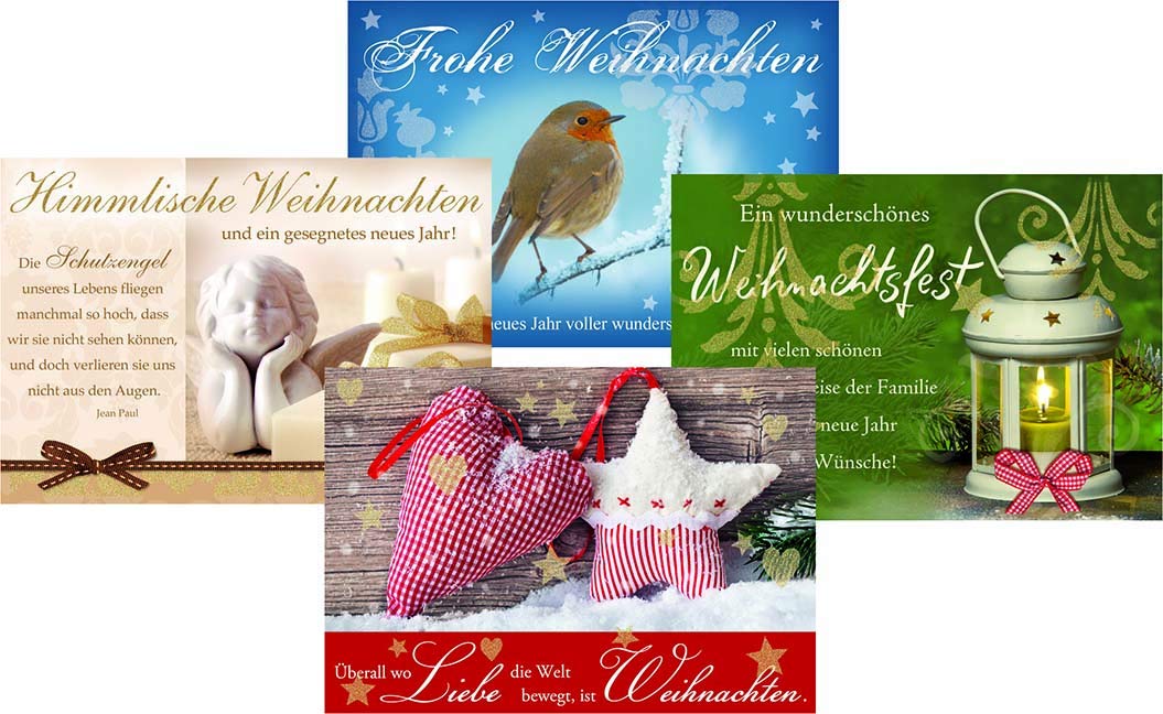 Christmas Card Pack of 4-120 x 170 mm 4 Assorted Postcards