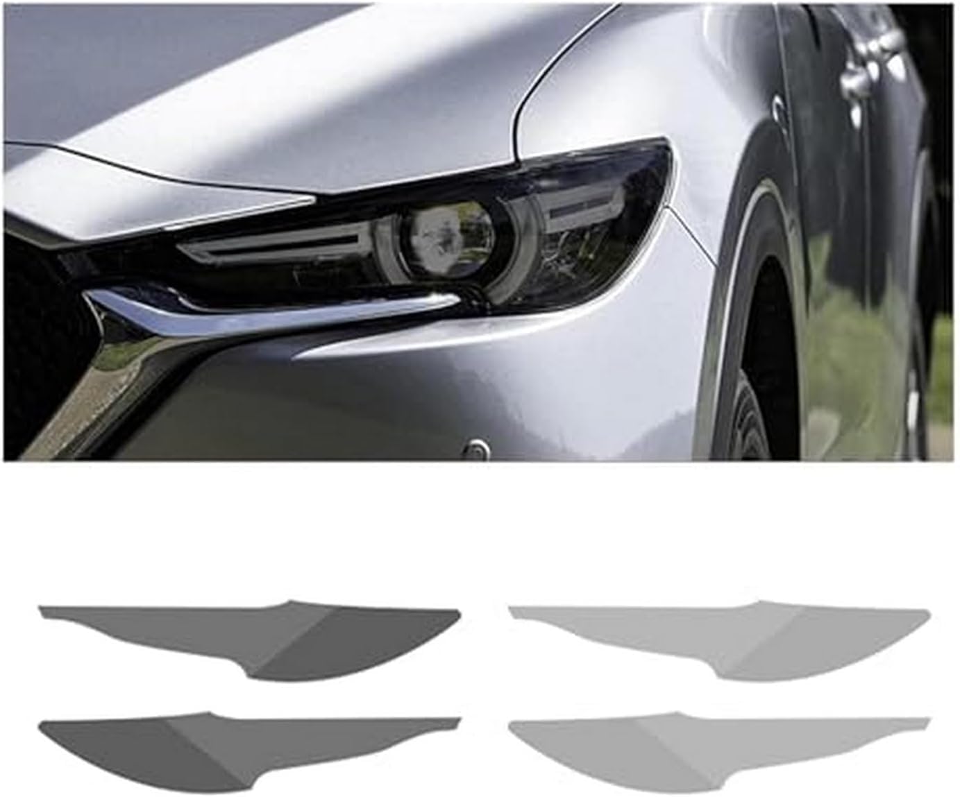 Shiketong Transparent Car Headlight Protective Film Car Headlight Film For Mazda Cx5 Kf 2017 2018 2019 2020 Headlamp Restoration Black Tpu Sticker