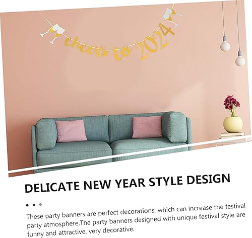 Miniatura 9 de Diadema de calabaza 1 juego de Año Nuevo Latte Art Decoración de Nochevieja Decoraciones Festivas de Año Nuevo 2024 Cartel de Feliz Año Nuevo