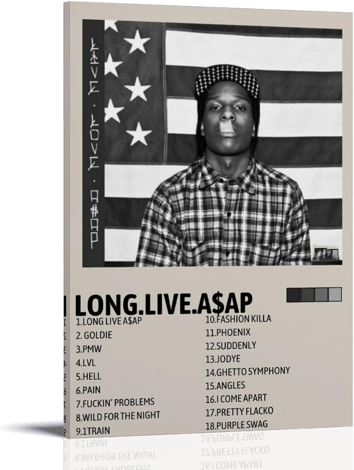 Asap Rocky Poster At Long Last Asap Album Cover Poster Leinwand Schlafzimmer Dekor Sport Landschaft Büro Zimmer Dekor Geschenk Rahmen Stil 50 x 75 cm