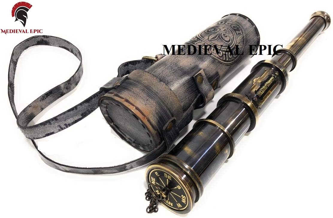 18 inches Antique Telescope/Spyglass Replica in Leather Box (Dollond London's)
