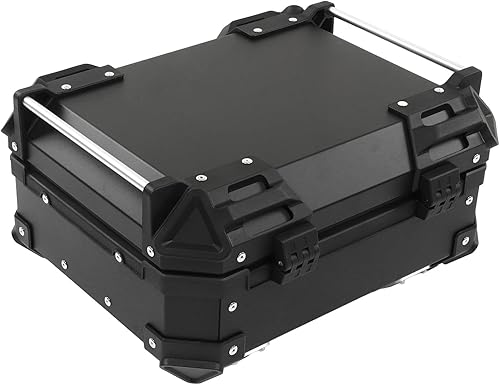 Maleta superior universal para motocicleta, 28L de gran capacidad, aleación de aluminio, maletero de motocicleta para motocicletas (negro)