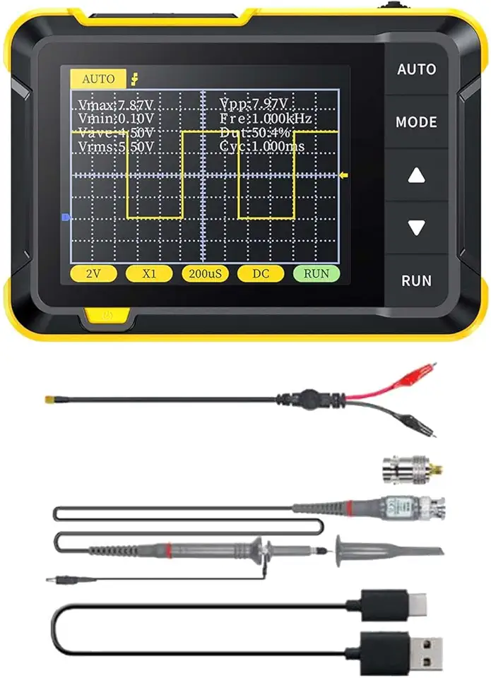 Osciloscópio Digital, Osciloscópios Digitais, Multímetro Osciloscópio Portátil de 200KHz para, Educação, Ensino, Reparo, Alto nível