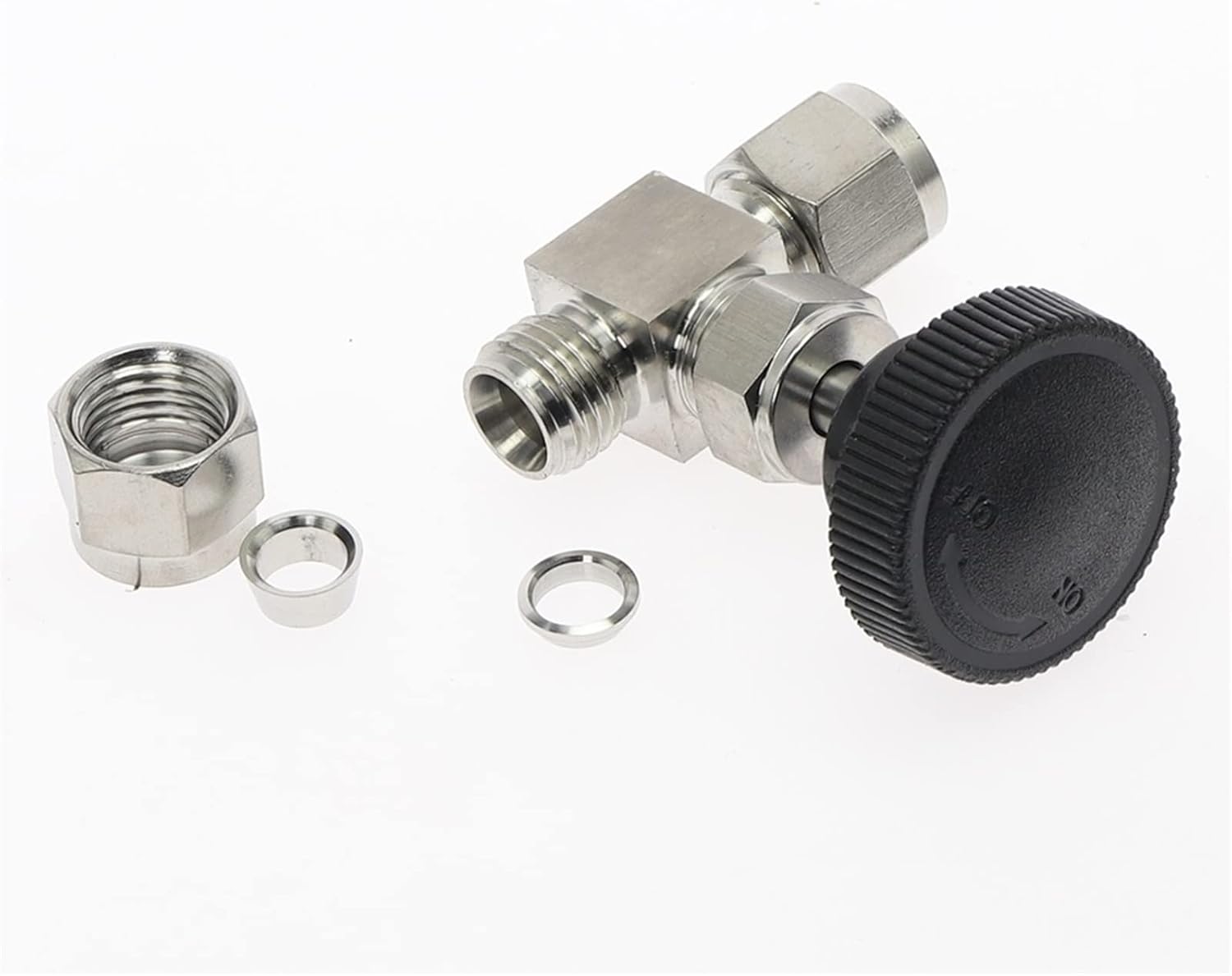 Adjustable Needle Valve OD 3 4 6 8 10 12 14mm 1/8 Quot; 1/4 Quot; 3/8 Quot; 1/2 Quot; Compression Double Ferrule Tube Connector Stainless Steel 304 1Pcs (Size : 4mm)