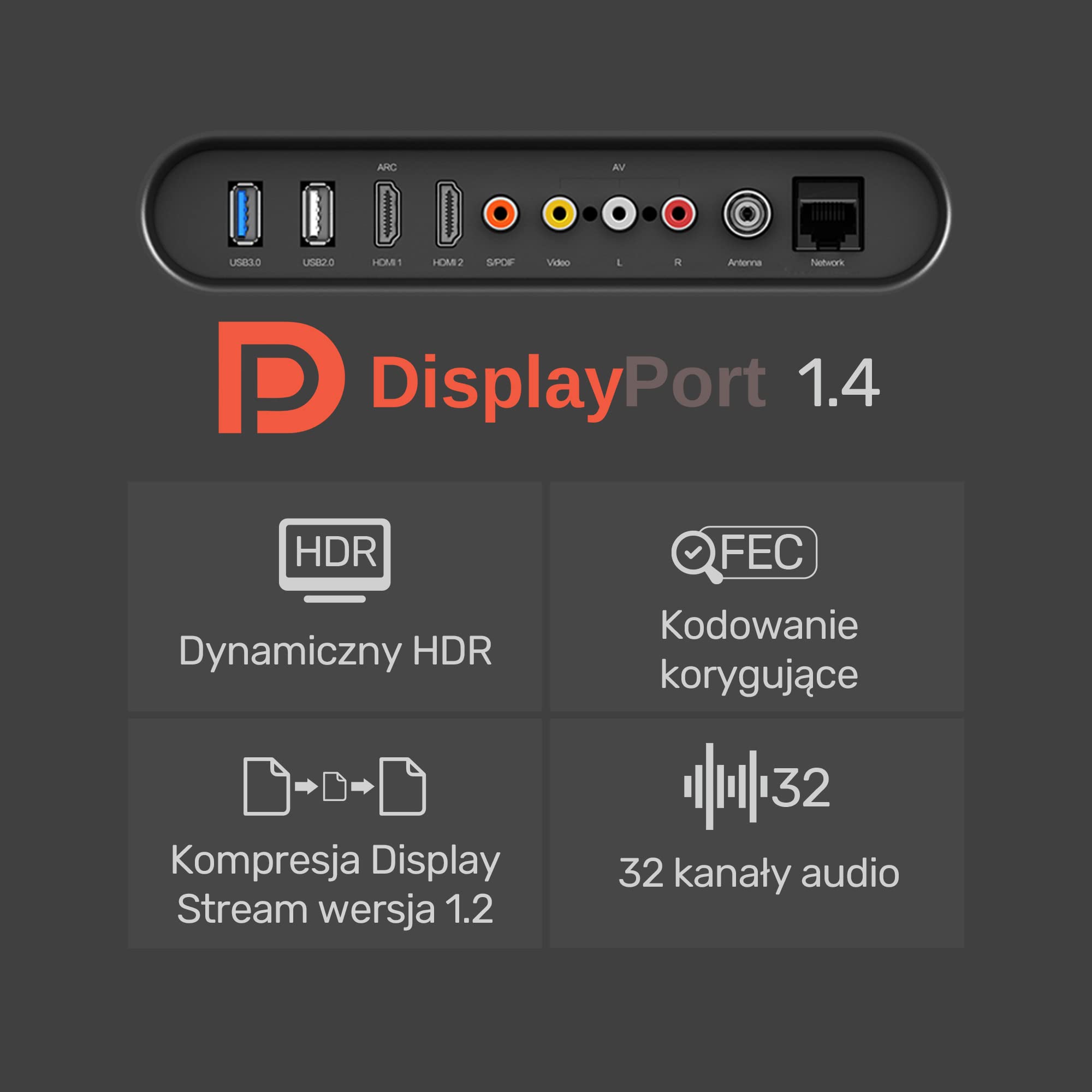 UNITEK C1617GY OPTIC CABLE DISPLAYPORT 1.4 AOC 8K 20M