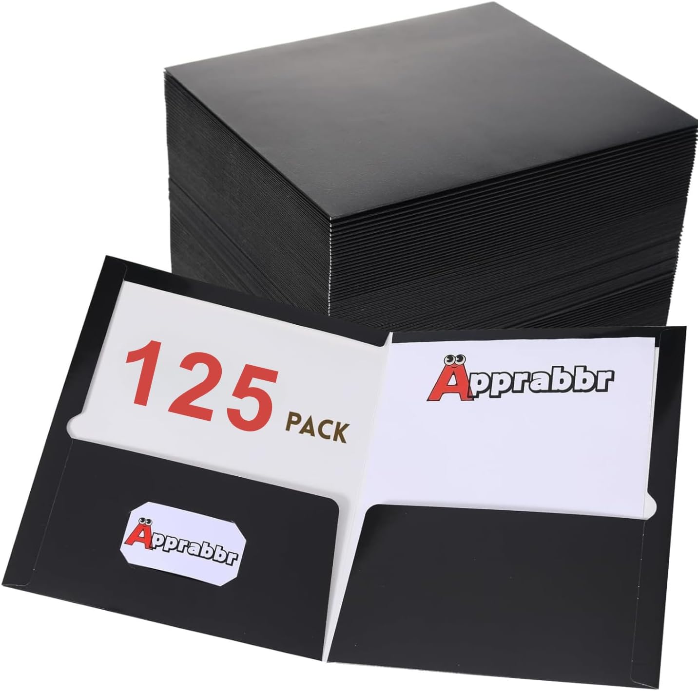 50 Pack 2 Pocket Glossy Laminated Paper Folders Letter Size First Day of School Presentation Folder Bulk Back to School Items for School Supplies Teacher Office Business Home - Black image 5