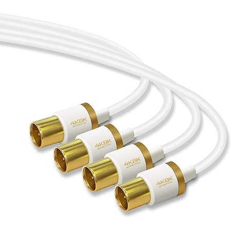 Amazon エレコム アンテナケーブル 4k 8k対応 F型端子 差込式s 差込式ストレート スリムケーブル 0 7m 2本入り ホワイト Dh Atss48k7wh エレコム アンテナケーブル