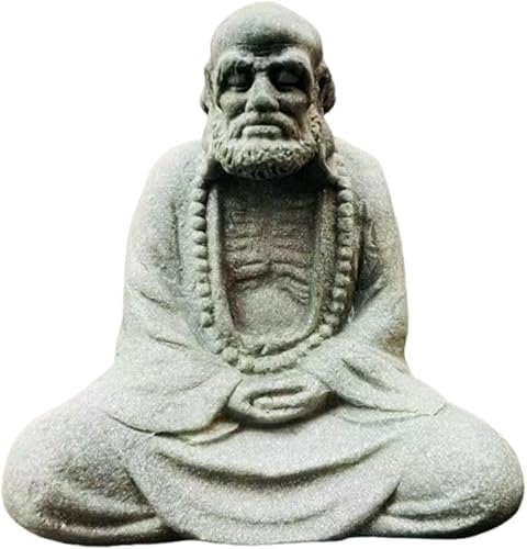 livelyfish Decoraciones de Buda para acuario zen, estatua de Buda para decoración del hogar, estatua de Buda de piedra de meditación para escultura