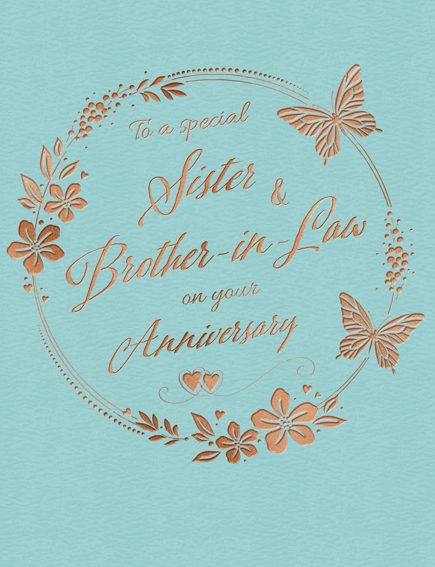 Piccadilly Greetings Anniversary Card, To a Special Sister & Brother-in-Law - 8 x 6 inches