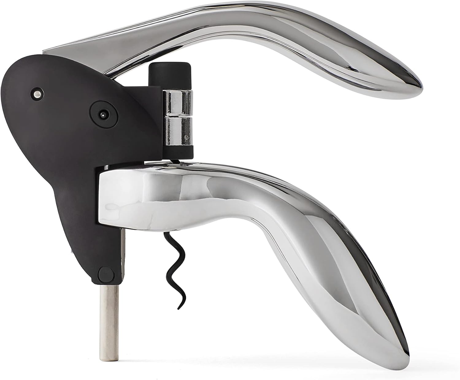 Houdini Corkscrew Wine Opener, Includes Foil Cutter and Extra Spiral, Black BigaMart