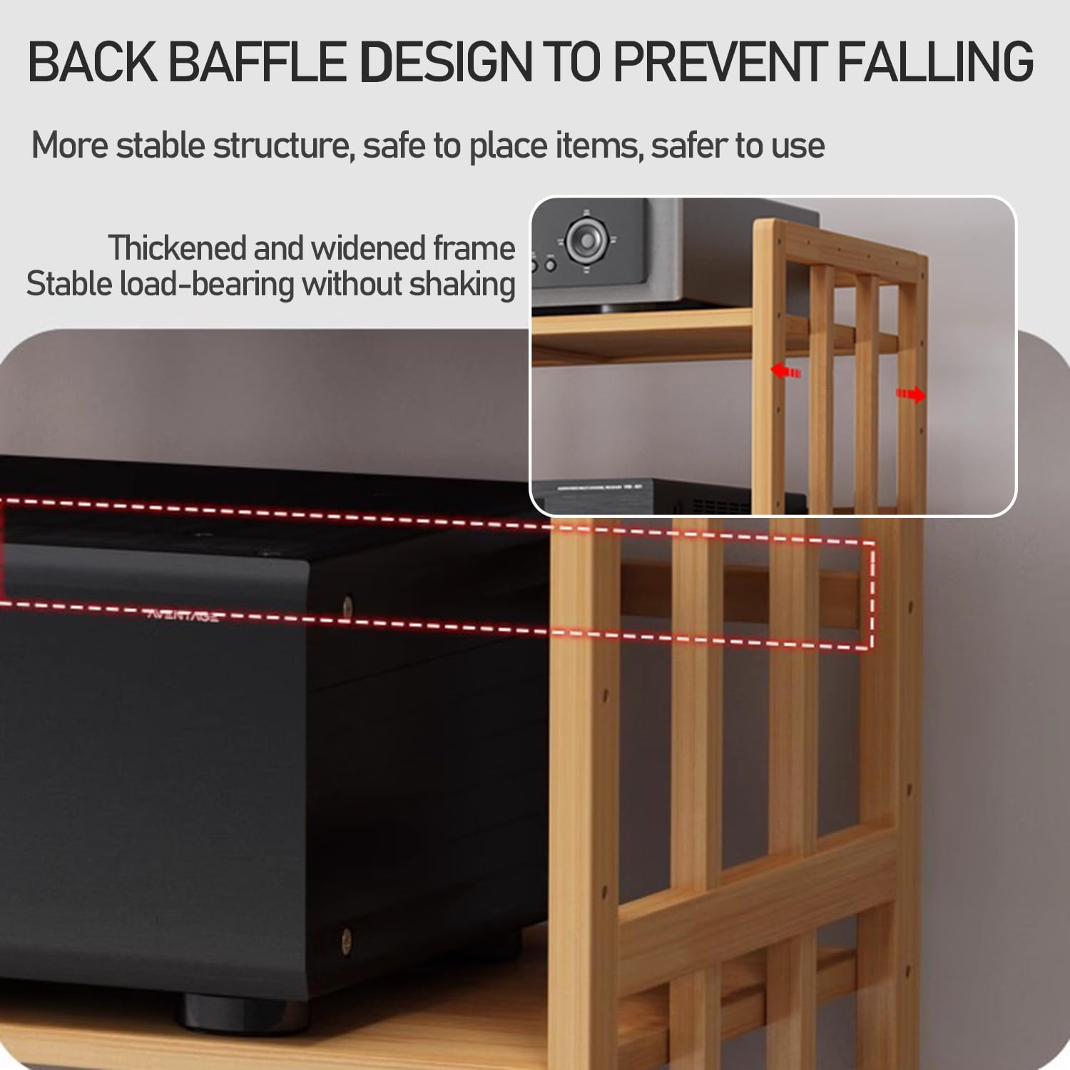 AV-Media-Ständer mit 4 Ebenen, 70 cm, mit Rad, Projektor, Lautsprecher, Aufbewahrungsregal für Heimkino, Audio-Tower, Nizer mit Eck-Entertainment-Center-Design, Stereo-Schrank mit einfacher Mobilität,