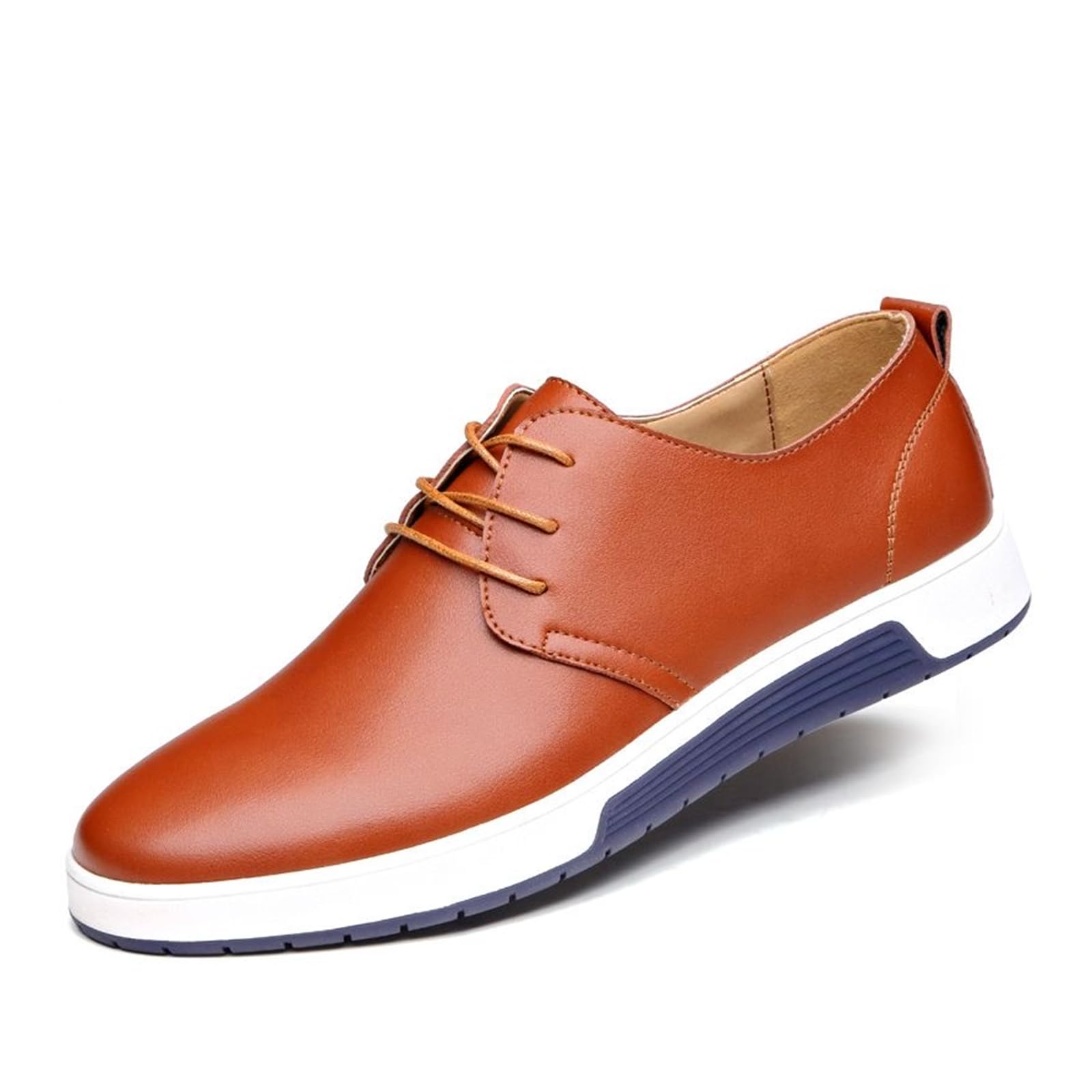 Mens Casual Oxford Shoes Walking Formal Wedding Shoes Laces-up Hollow Breathable Dress Shoes Fashion Flat Sneakers
