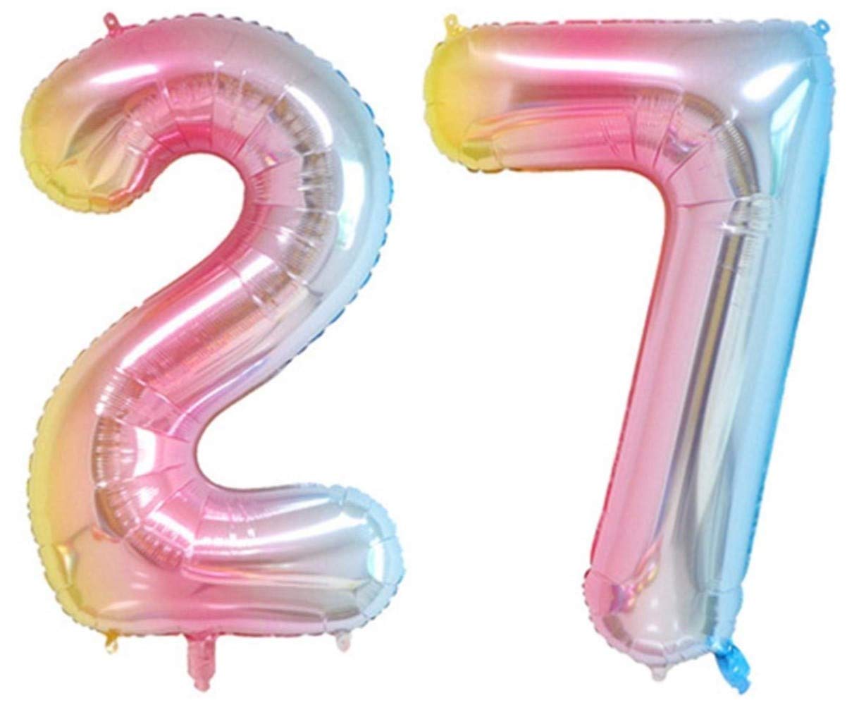誕生日 数字 バルーン 数字7 40インチ 大きい ブラック 風船 Amazon | ZIYAN 40インチ ジャイアント27th レインボー数字バルーン