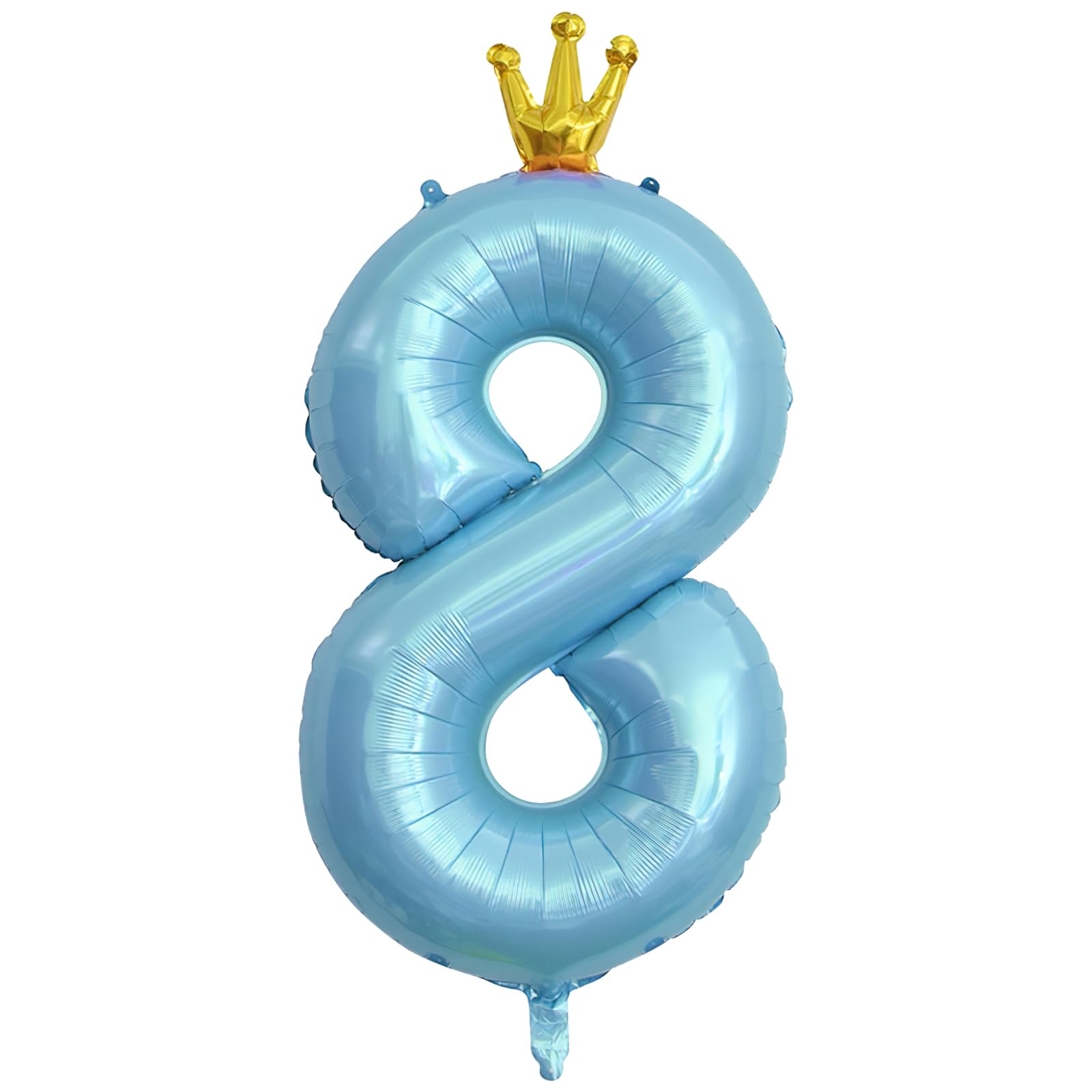 ASTARON Number 8 Balloon 40 Inch Blue 8th Birthday Balloons with Crown for Decor Anniversary Decorations