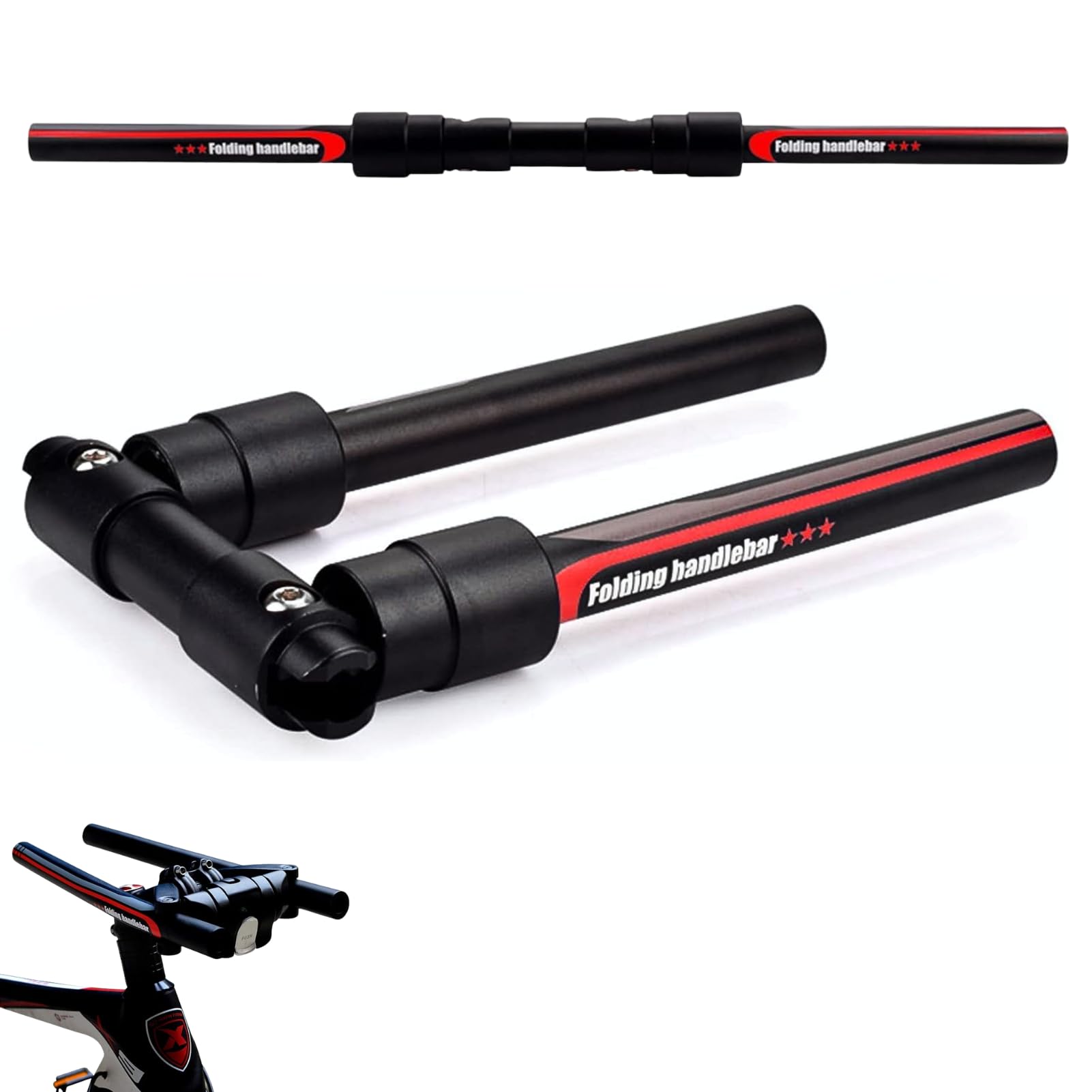 Guidon de Vélo de Montagne Pliable 31,8 mm/25,4 mm Vélo Pliant Scooter Guidon en Alliage D'aluminium Bar à Libération Rapide Accessoire de Remplacement Bricolage