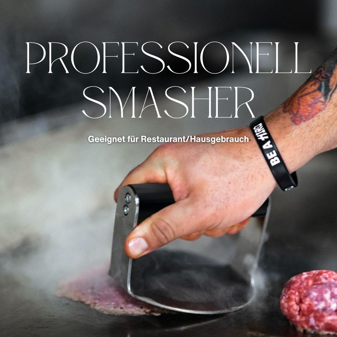 Cruash Burger Smasher, Smash Burgerpresse, Smasher, Burgerpresse Edelstahl, Professionell Edelstahl Smaher für Smash Burger (Lacy Smasher)
