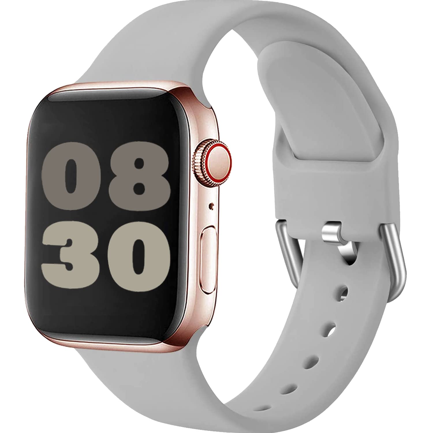 MAZTRON Silicone Band Compatible with Apple Watch Band 38mm 40mm 41mm 42mm 44mm 45mm 49mm, Soft Replacement Sport Strap with Classic Buckle for iWatch Series Ultra SE 8 7 6 5 4 3 2 1