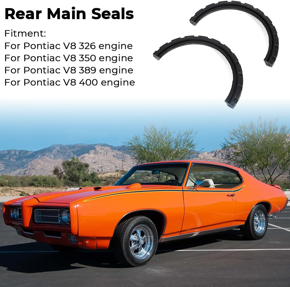 AUTOVIC 2 pcs 3 in Rear Main Seals Rubber For Pontiac V8 326 350 389 400 Engine Replace Rope Seal