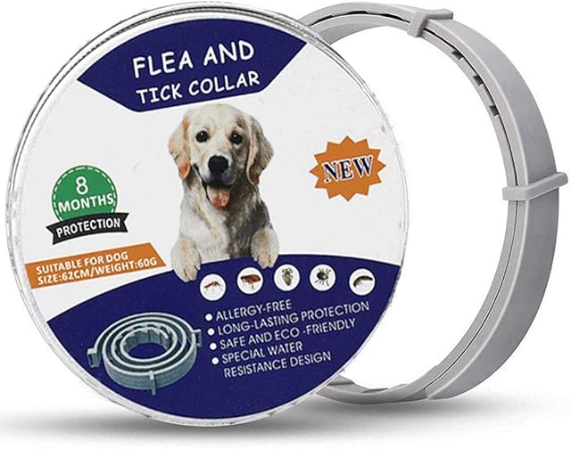 Flea And Tick Collar for Dogs, Waterproof, Anti Flea Collar Adjustable Natural & Safe, 8 Month Protection Efficiently Repellent Locust Life of Pets,Cat Non-Toxic Dog Flea Treatment [Upgrade Version]