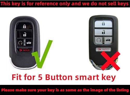 Miniatura 2 de REPROTECTING Funda para llavero de TPU compatible con (5 botones) Honda Accord Civic HR-V CR-V Pilot Sport SI EX EX-L Touring 2022 2023 (negro mate)