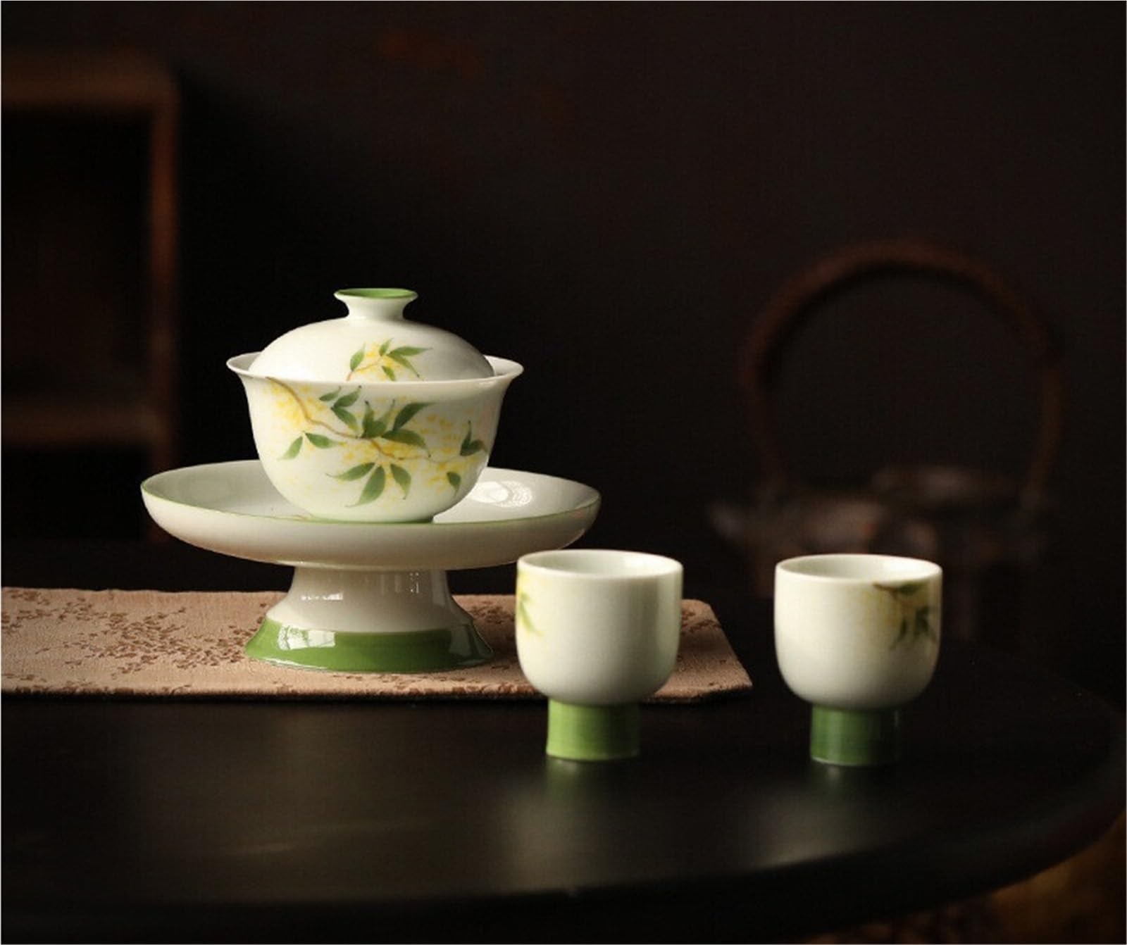 125 ml biała porcelana ręcznie pokrywa miska gospodarstwo domowe ręcznie malowane Osmanthus Gaiwan herbata Tureen zaparzacz do herbaty artykuły do herbaty rzemiosło