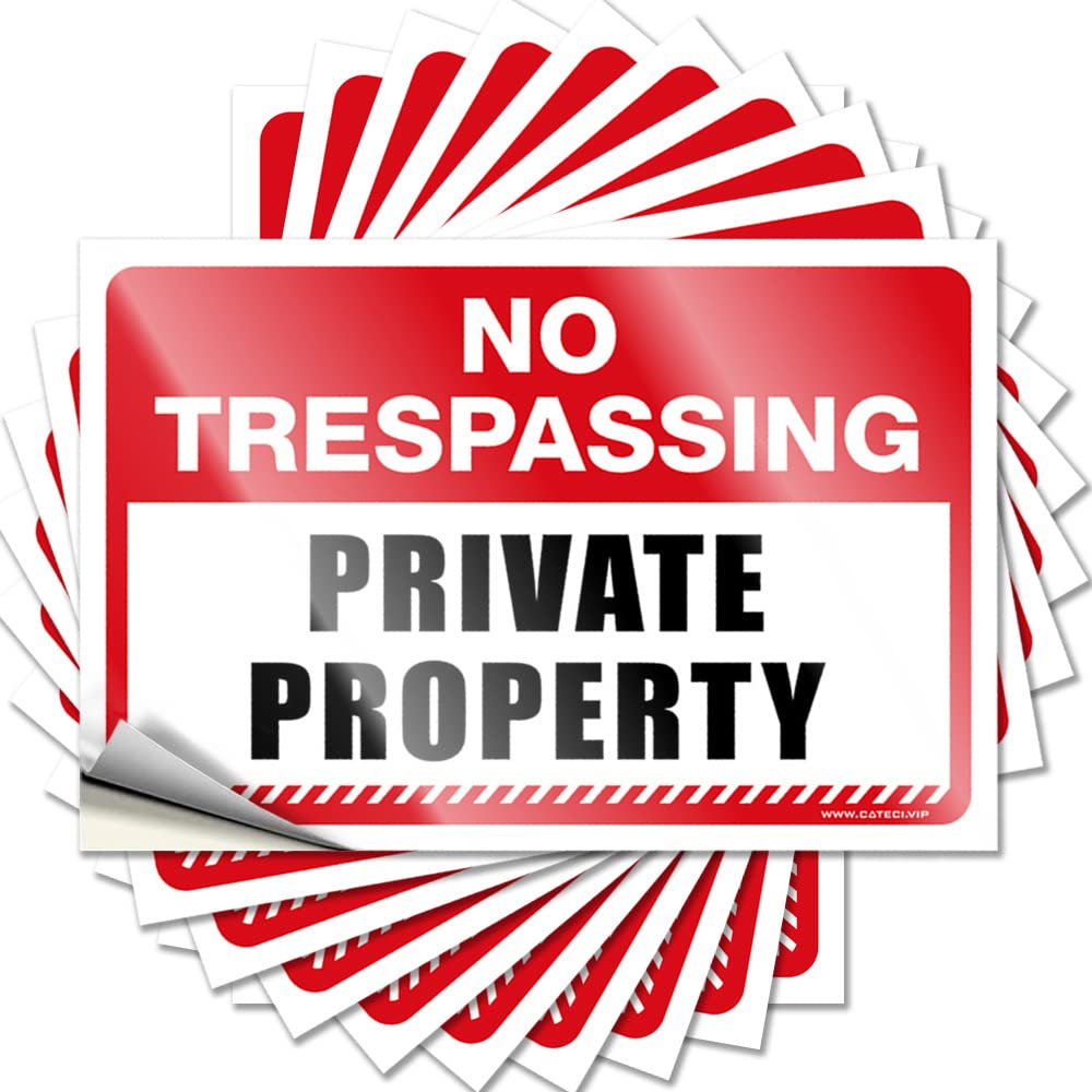 Hardhat Stickers and Decals No Trespassing Private Property Funny Sticker 10 Pcs Funny Stickers for Cars Car Stickers for Men(8X12CM)
