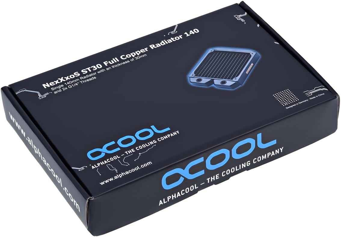 Alphacool NexXxos ST30 Full Copper Radiator140, 140mm x 1, Single Fan, Black
