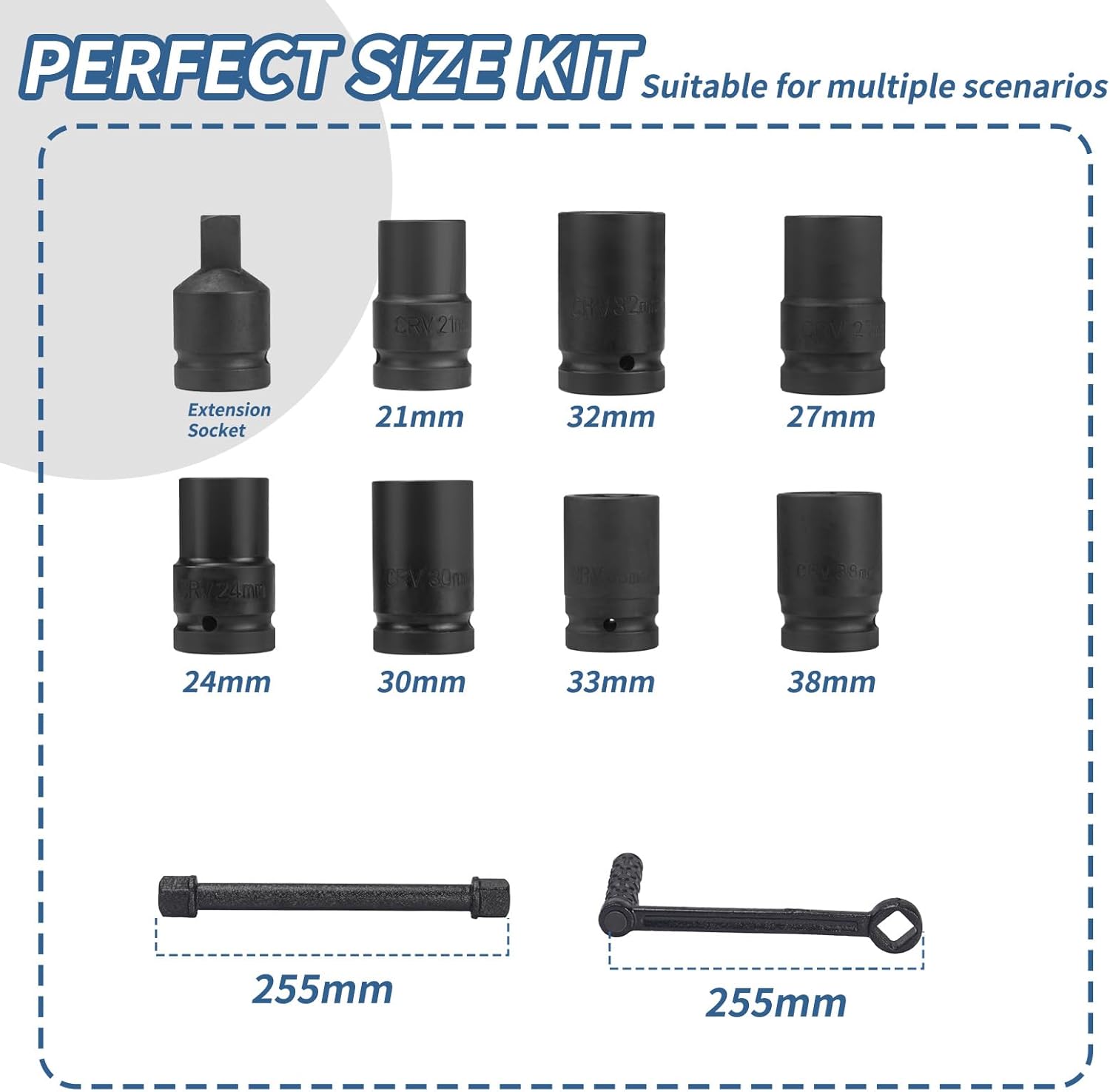Torque Multiplier Wrench Set Torque Multiplier Labor Saving Lug Nut Wrench W/ 8 Sockets