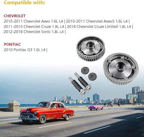 Miniatura 4 de Engranajes de piñones Phaser de levas variable, admisión y escape  Apto para Chevrolet Aveo5 Cruze Limited Sonic, Pontiac G3 1.6L 1.8L L4  OE#