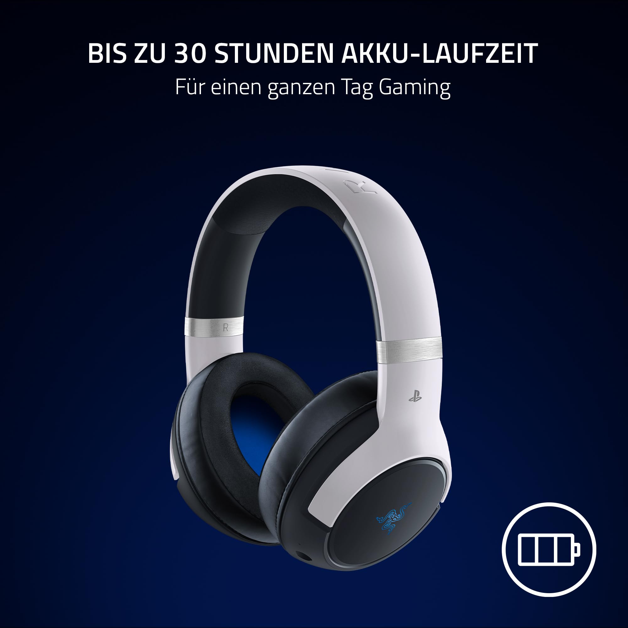 Razer Kaira HyperSpeed (PlayStation Licensed) - Drahtloses Gaming-Headset für PlayStation - 2,4 HyperSpeed und Bluetooth (Triforce 50mm, HyperClear-Mikrofon, USB, plattformübergreifend) Weiß