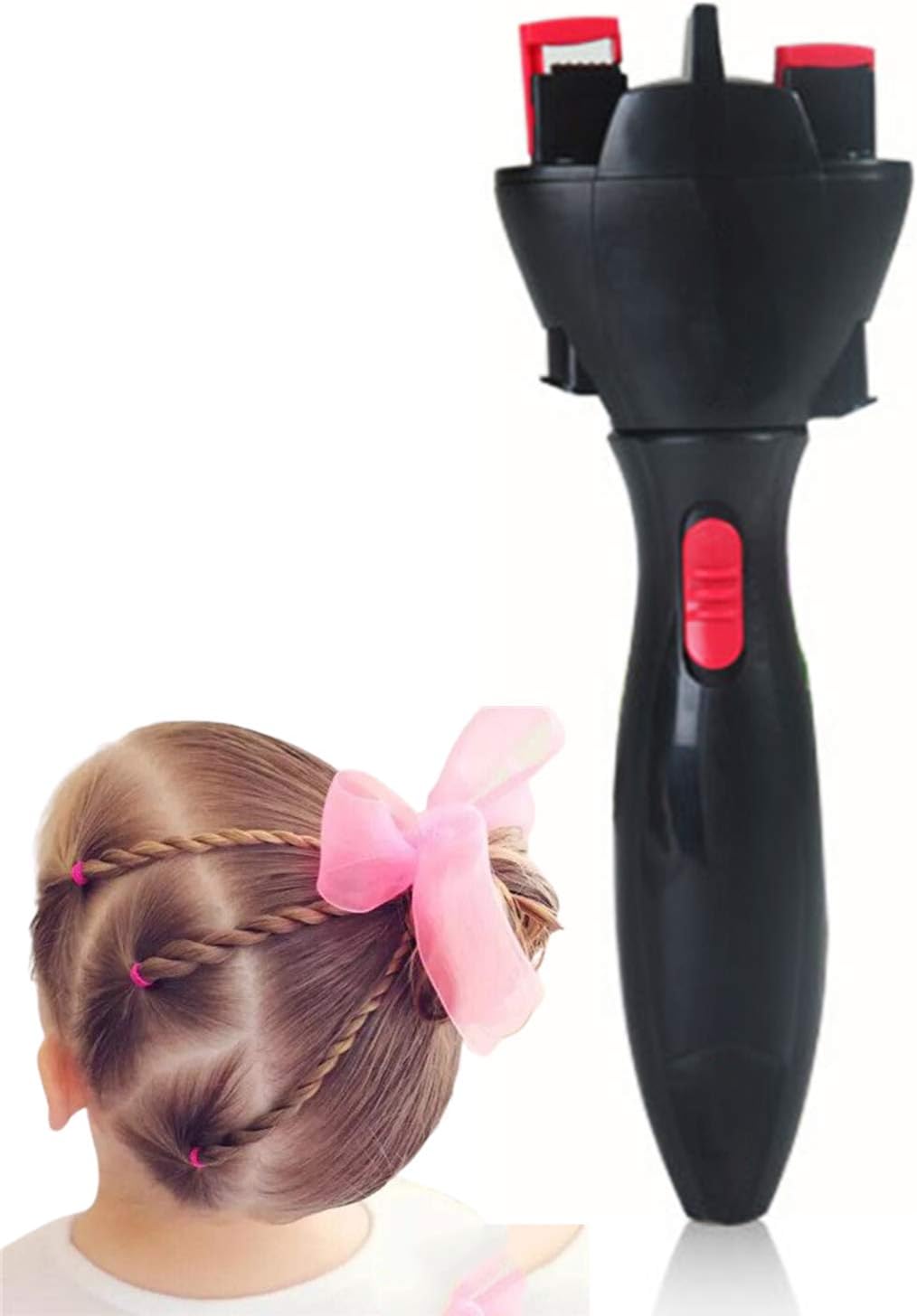 Automatic Hair Braider, Electric Quick Twist Hair Machine, 360 Degree Rotation & One-Click Control, Smart Rollers Hair Braider Tool for Girl DIY Hair Tangling Styling