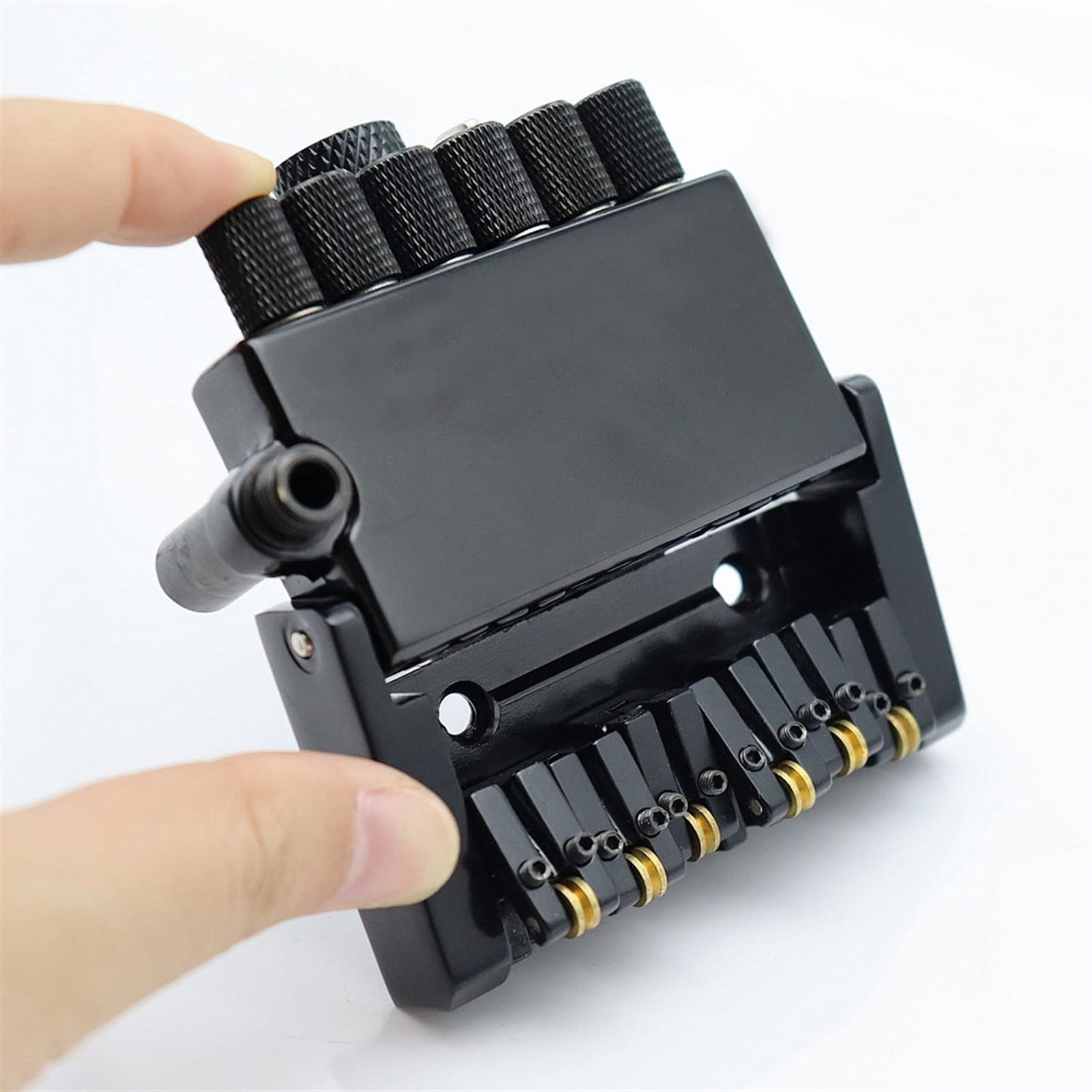 Parti di ricambio chitarra 1 Set Guitar Bridge Tarchpiece Roller Sella Per 6 Corde Per Chitarra Senza Testa Nero
