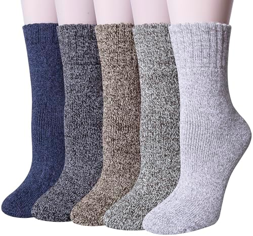 Loritta Wool Socks for Women Warm Winter Socks Knit Crew Calf Hik...